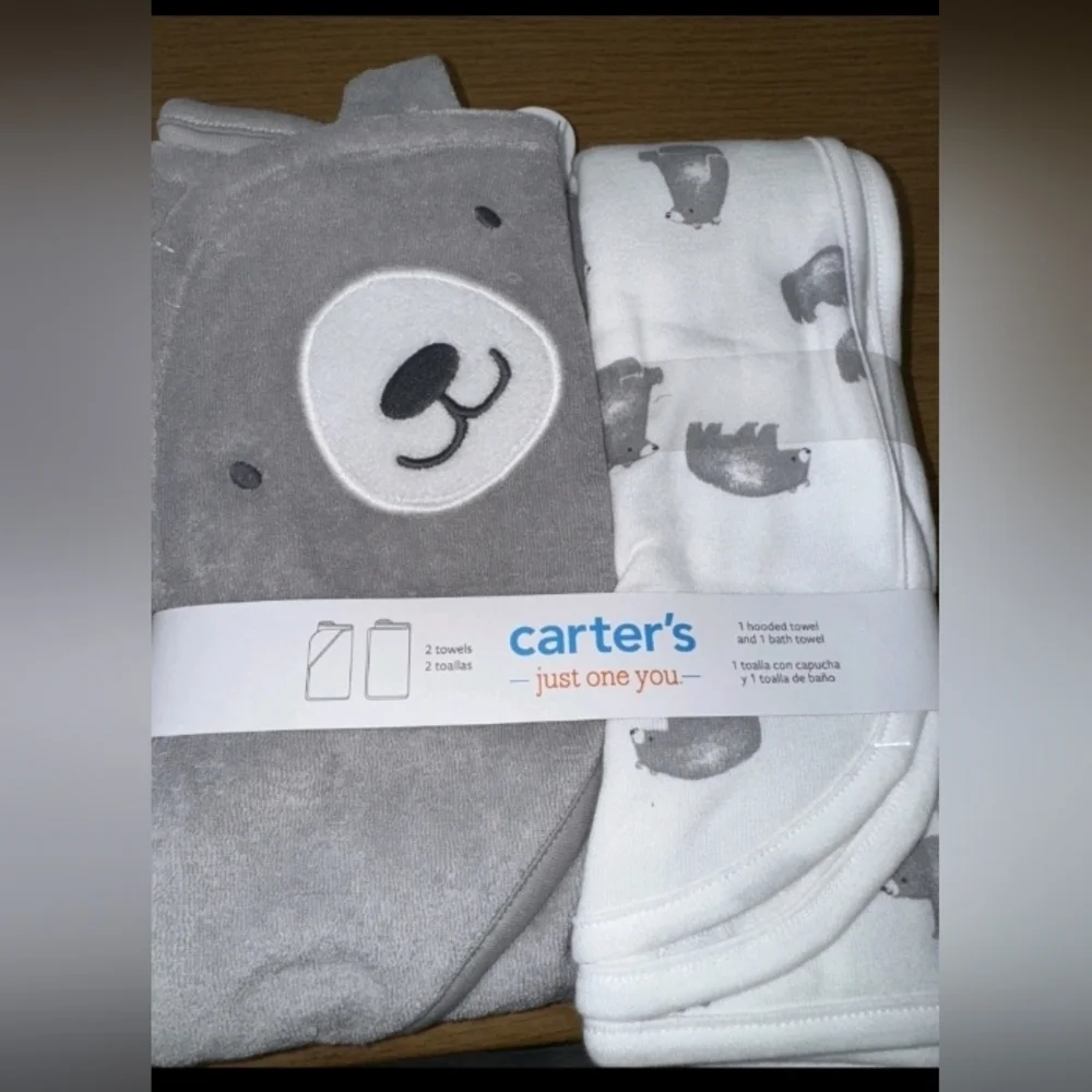 Carter's Just One You® Baby Bear Hooded Bath Towel - Gray